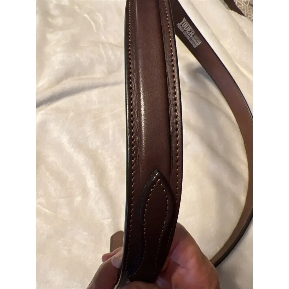 Genuine Leather‎ Amish Made Texas Ranger Style Belt Brown With Brass Buckle